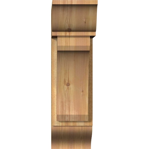 Legacy Traditional Rough Sawn Bracket W/ Offset Brace, Western Red Cedar, 8W X 20D X 28H